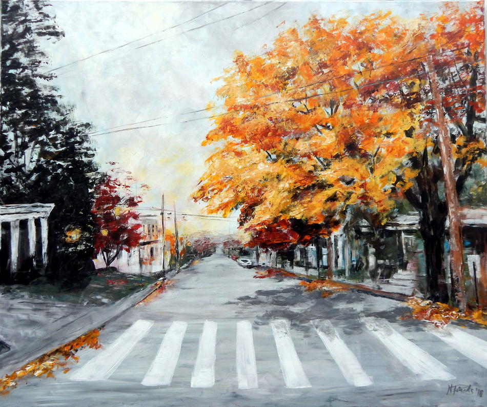 Autum street von Heidrun Fincks Malerei Autum street