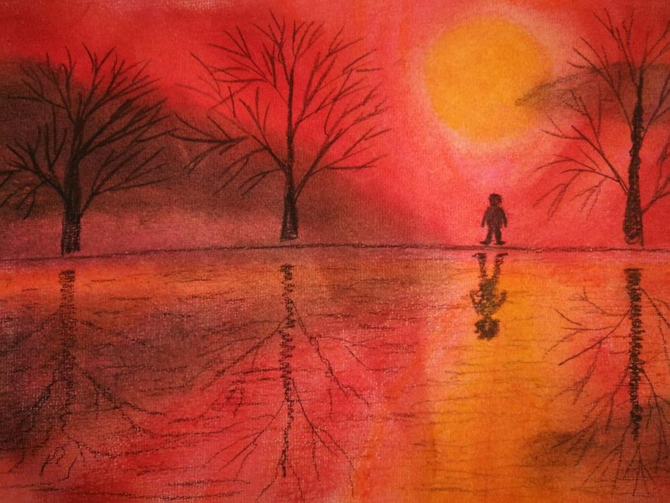 Spiegelungen im Sonnenuntergang von Spiegelungen im Sonnenuntergang