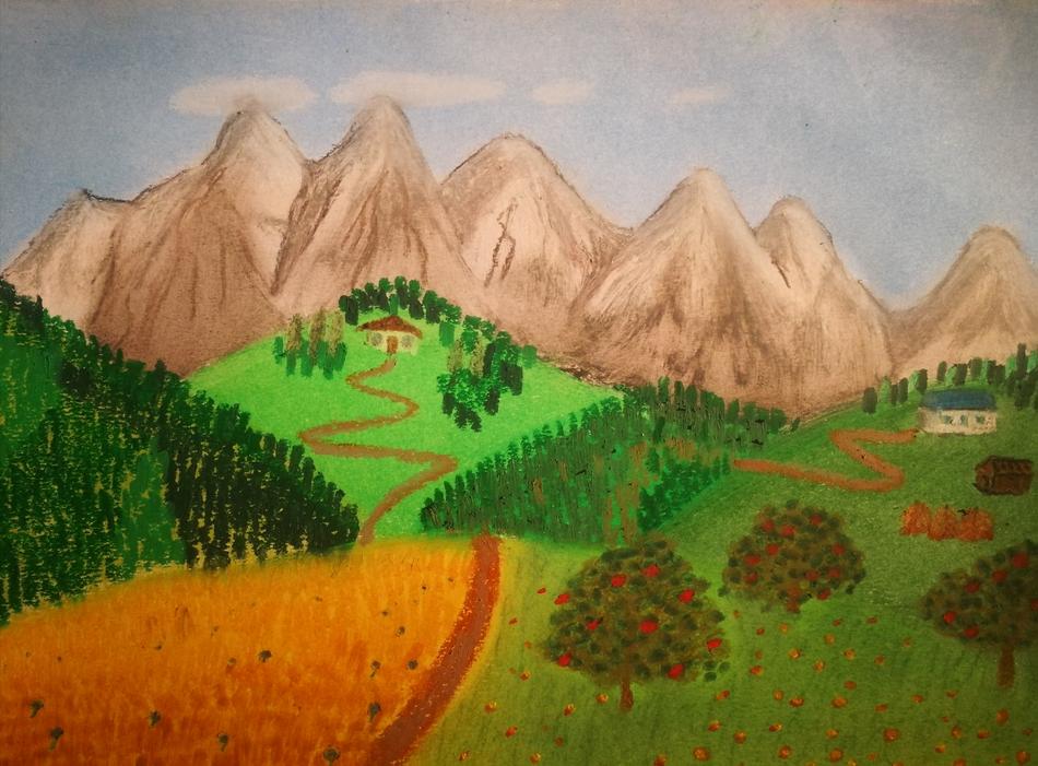 Alpenlanschaft von el Kra Alpenlanschaft