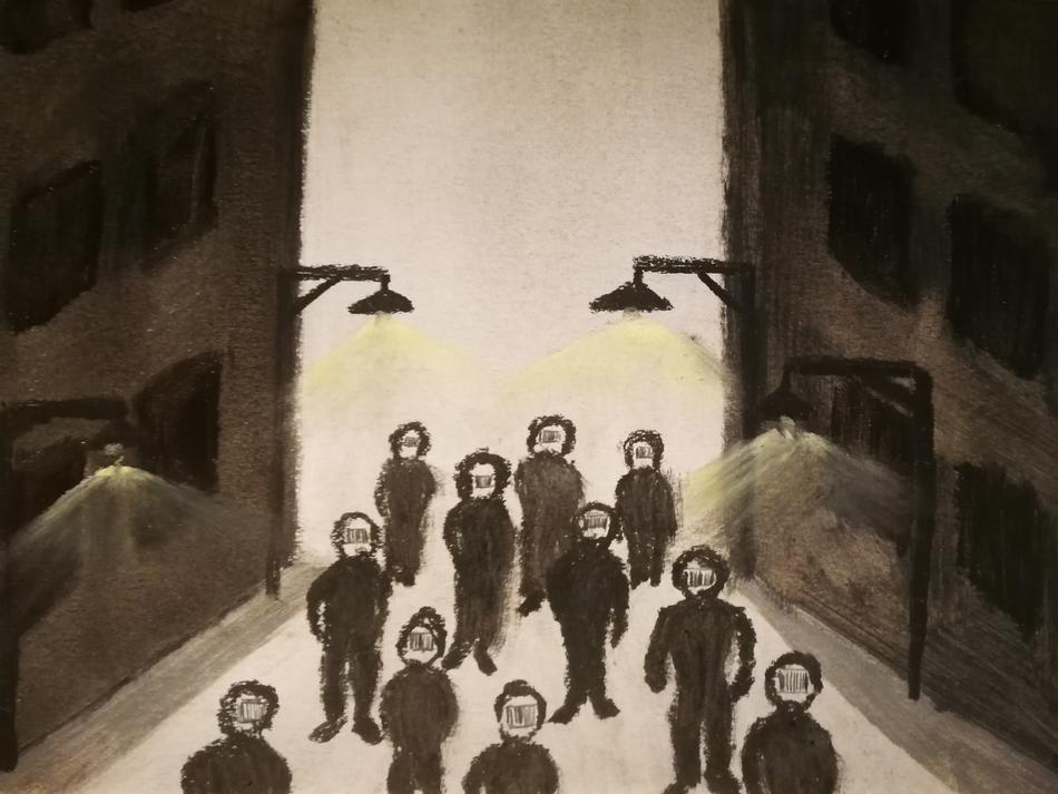 Schichtbeginn, vor dem Werkstor von el Kra Schichtbeginn, vor dem Werkstor