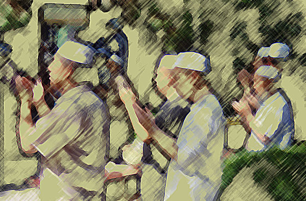 Betende Moslems von Hermann Bauer Betende Moslems