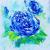 Blue roses small painting von S.Ril
