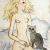 Lolita sitzend mit Katze von