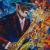 Musik gemalt,Saxophonspieler von