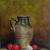"Clay jug and tomatoes". von Tatiana Siedlova