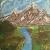 Gebirgslandschaft mit Fluss von Reinhard Noeske