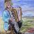 Clown with Accordion "Strimpelli" von Kriss