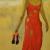 Frau in Rot von