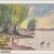 1980 Semliner See Aquarell 147x105mm Pas 303x235mm (07) von
