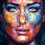 Original Gemälde Leinwand Acryl modern Gesicht abstrakt Bild 896 Hand Portrait von EUGEN DICK