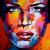 Original Gemälde Leinwand Acryl modern Gesicht abstrakt Bild 898 Hand Portrait von EUGEN DICK