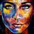 Original Gemälde Leinwand Acryl modern Gesicht abstrakt Bild 906 Hand Portrait von EUGEN DICK