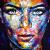 Original Gemälde Leinwand Acryl modern Gesicht abstrakt Bild 916 Hand Portrait von EUGEN DICK